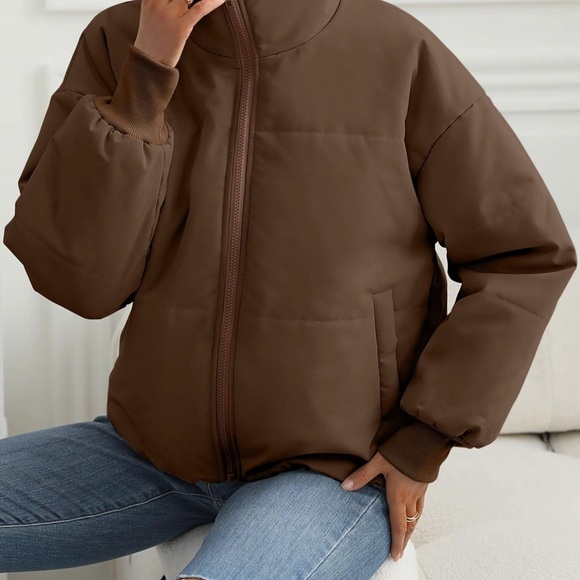 Brown Puffer Jacket - Picture 3 of 3
